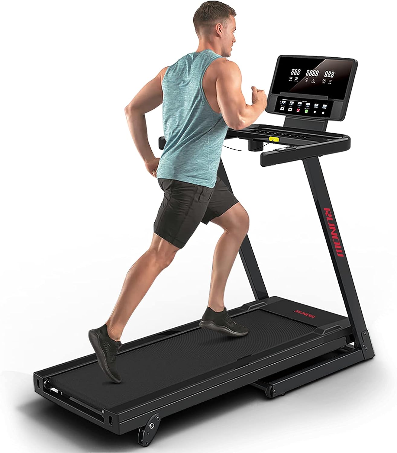 RUNOW Incline Treadmill, Perfect as Treadmills for Home Walking and Running, Foldable Treadmill Support Bluetooth and Customized Programs, Easy Assembly Exercise Machine