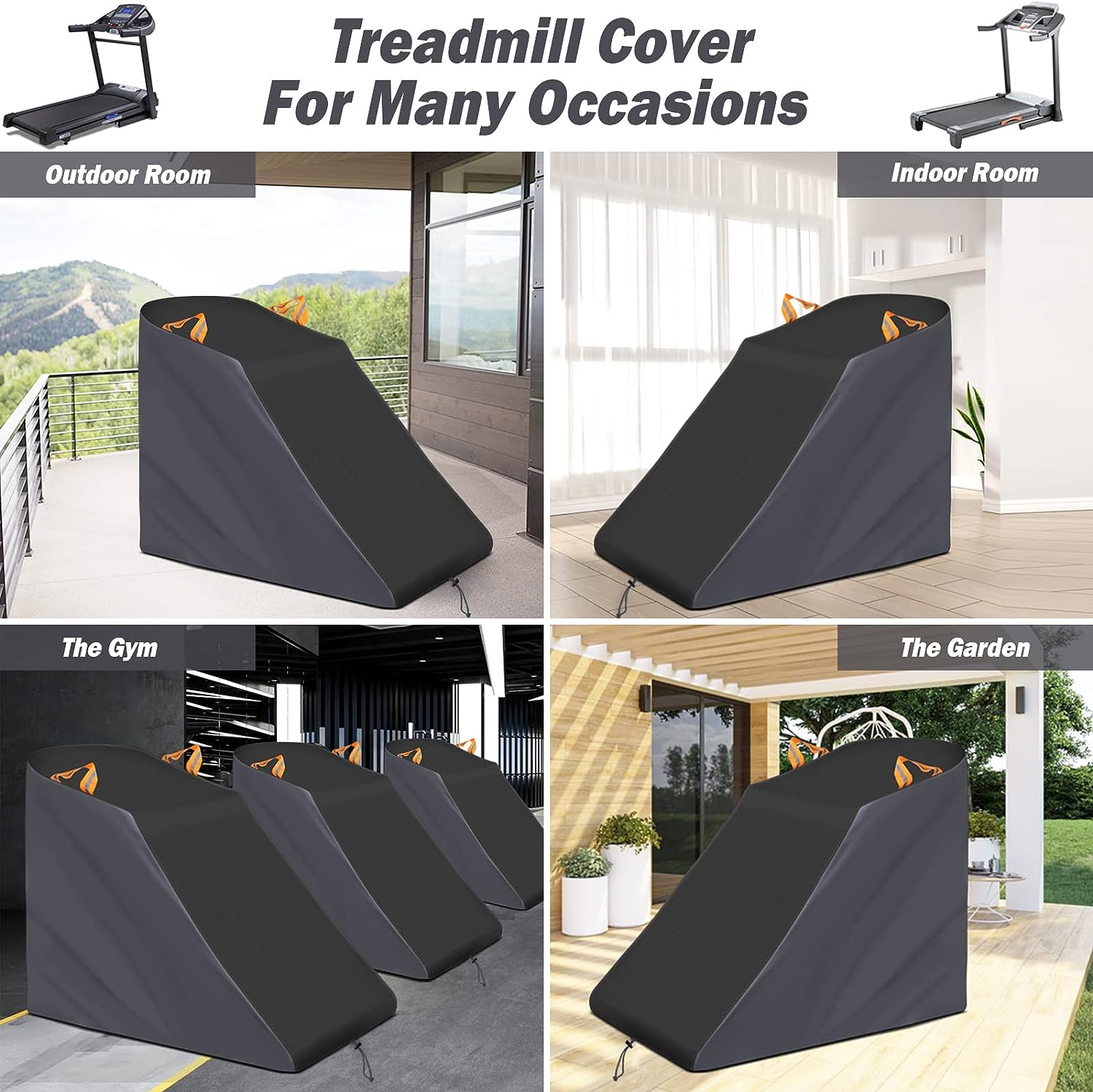 XYZCTEM Treadmill Cover Waterproof Dustproof Running Machine Cover Exercise Workout Equipment Protective with Windproof Drawstring and Air Vents for Home Gym Indoor Outdoor
