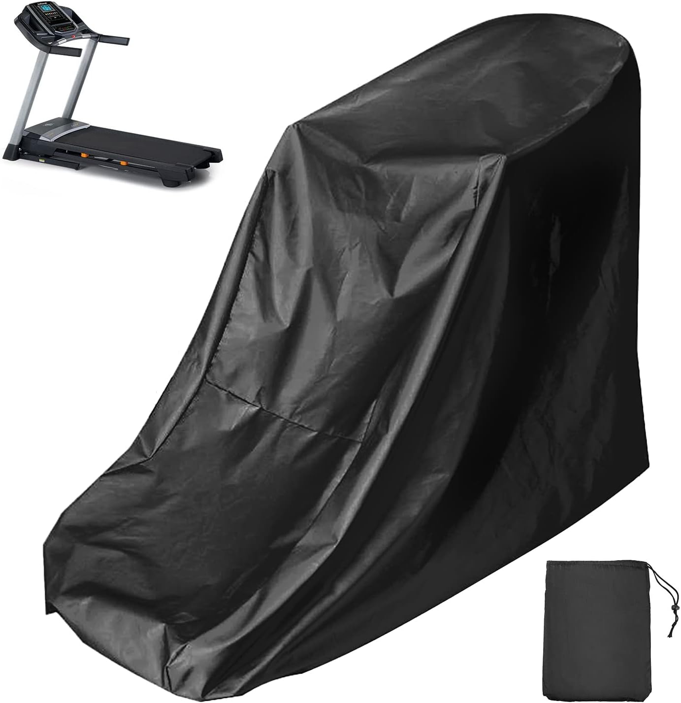 Bavnnro Treadmill Cover, Dustproof Waterproof Cover Fit for Home Non-Folding Running Machine Protective Cover with Drawstring for Indoor  Outdoor (Black,78 x 37 x 59 inch)