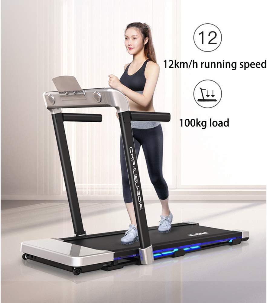 Lunch box Electric Walking Machine,Maglev Treadmill Built-in Speakers and Heart Rate Test,1-12Km/H Adjustable Speed,LCD Touch Screen,Intended for Home/Office