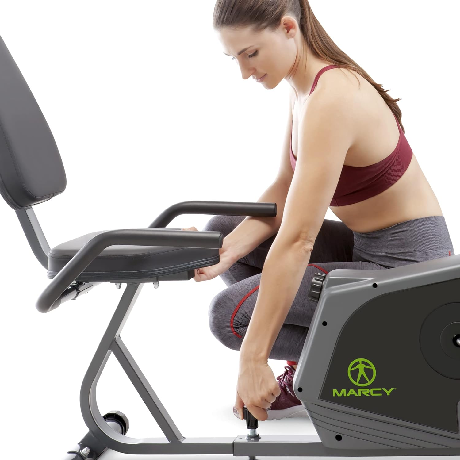 Marcy Magnetic Recumbent Exercise Bike For Home and Home Gym, With Digital Monitor And Quick Adjustable Seat NS-1206R