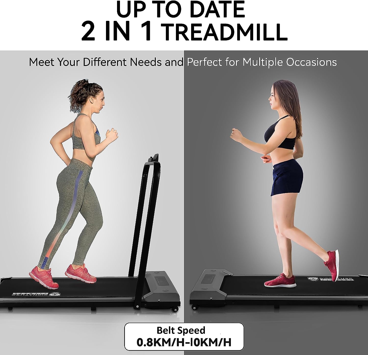 Signature Fitness 2 in 1 Treadmill Under Desk Treadmill 2 in 1 Walking Machine Folding Treadmill Jogging Machine with Remote Control, Pre-Assembled