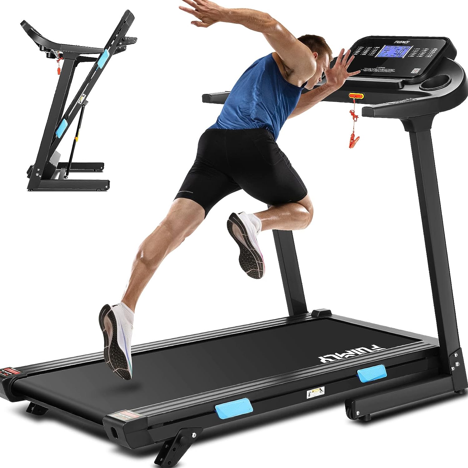 Treadmill with Incline, ANCHEER 3.25HP 18 INCH Wide Treadmill for Home, Walking Pad 300lb Capacity, Running Machine with 36 Preset Programs, 18x51 Running Belt, LCD Display, App Control