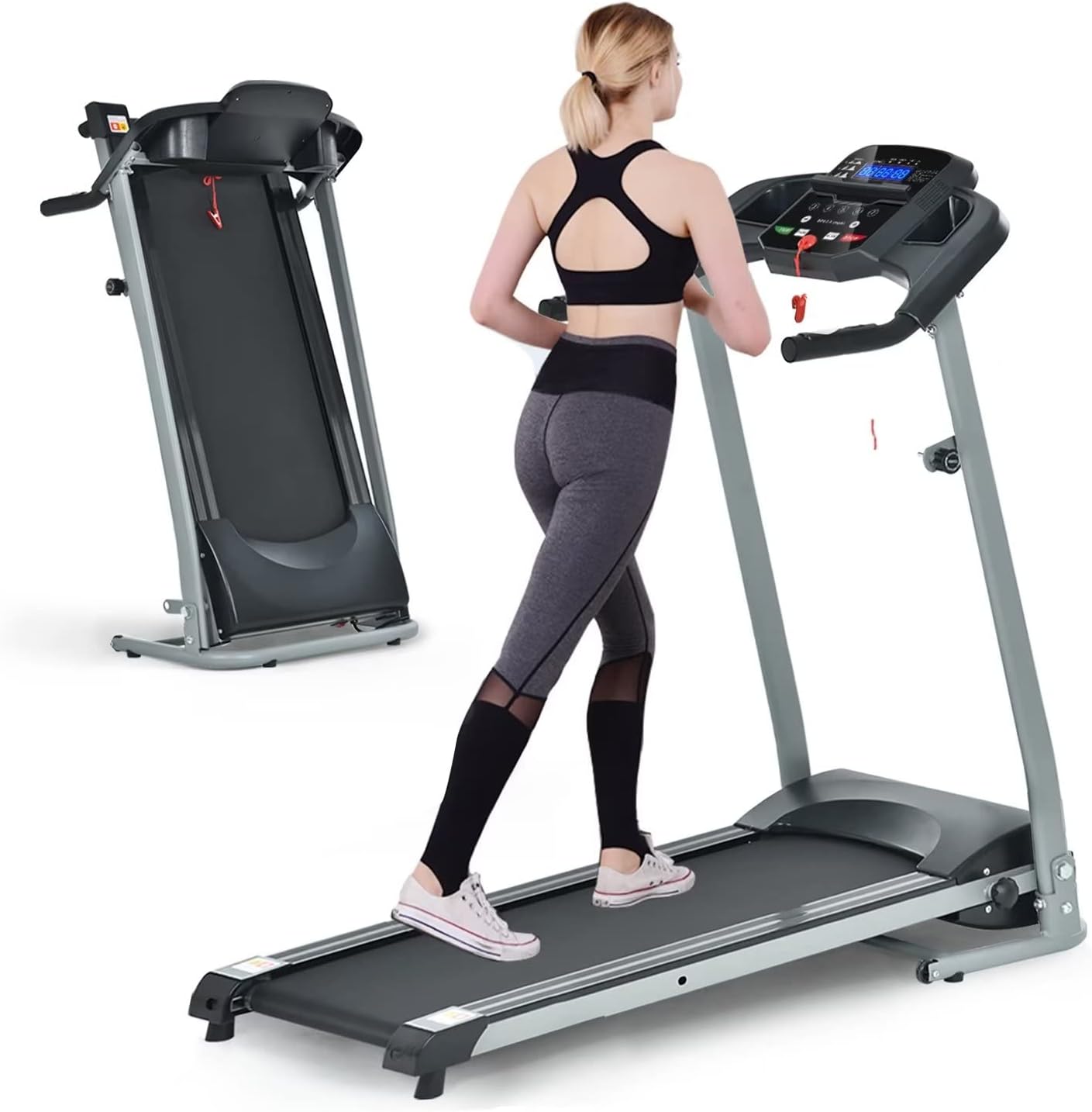 Treadmill,Treadmills for Home,Home Foldable Treadmill with Incline,2.5HP Portable Foldable Treadmill with 15 Pre Set Programs and LED Display Panel