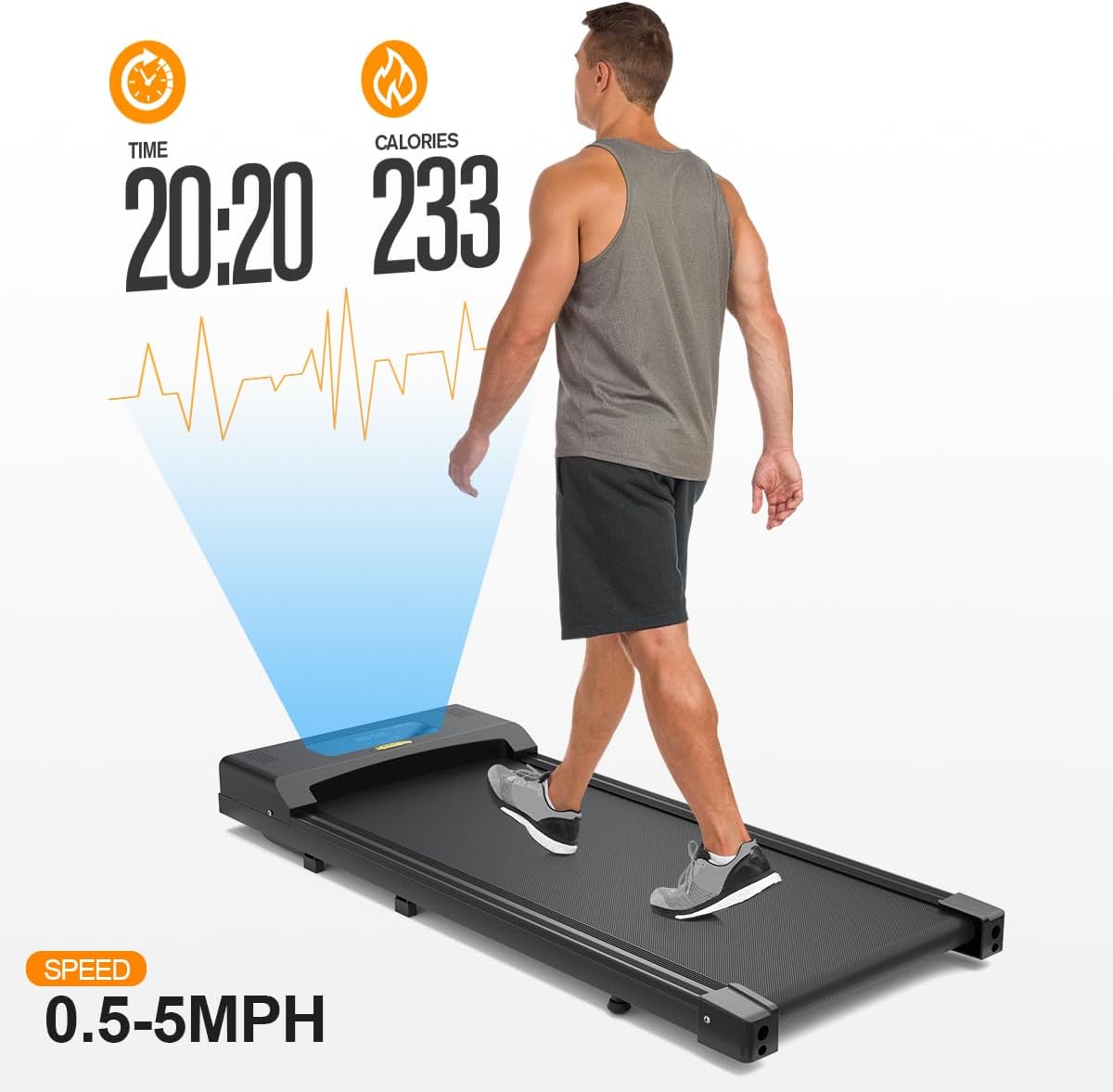 Walking Pad Under Desk Treadmill for Home Office - Walking Treadmill Portable Desk Treadmill for Walking Running - Remote, LED Display, Quiet